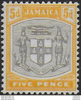 1907 Jamaica Edoardo VII 5d Grey And Orange Yellow MNH SG N. 43 - Other & Unclassified