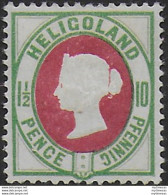 1875 Heligoland Victoria 10pf. Deep Rose And Deep Green MH SG N. 14 - Altri & Non Classificati