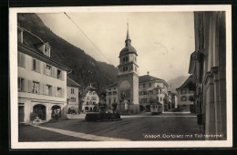 AK Altdorf, Dorfplatz Mit Strassenbahn  - Strassenbahnen