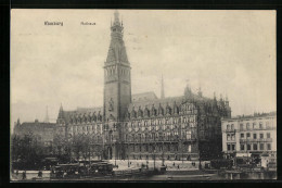 AK Hamburg, Strassenbahn Vor Dem Rathaus  - Tram