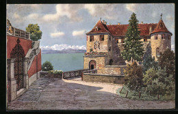 Künstler-AK Meersburg A. B., Brücke Und Eingang Zum Alten Schloss  - Meersburg