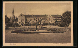 AK Konstanz, Insel-Hotel Mit Münster Und Dampfer  - Konstanz