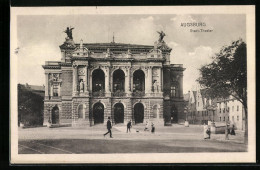AK Augsburg, Vor Dem Stadttheater  - Theater