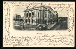 AK Augsburg, Blick Zum Theater  - Théâtre