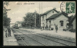 CPA Marnay-sur-Seine, La Halte, La Gare  - Sonstige & Ohne Zuordnung