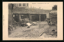 CPA Mamers, Catastrophe Du 7 Juin 1904, Chevaux Noyés à La Scierie, Rue Du Hupry  - Mamers