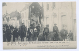 Kontich Contich - Eeuwfeesten Der Koninklijke Harmonie Ste Cecilia Juni 1913 - Groep Vaandrigs Te Paard - Kontich