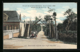 CPA Sept-Meules, Circuit De La Seine-Inférieure 1908, Grand Prix De L`A. C. F., Descente Rapide De Sept-Meules  - Sonstige & Ohne Zuordnung