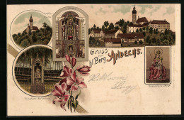 Lithographie Andechs, Klosterkirche Am Heiligen Berg, Altare, Elisabeth-Brünnlein  - Autres & Non Classés