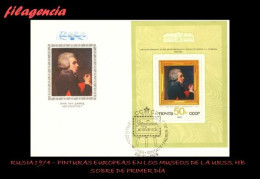 RUSIA SPD-FDC. 1974-59 PINTURAS EUROPEAS EN LOS MUSEOS DE LA UNIÓN SOVIÉTICA. HOJA BLOQUE - FDC