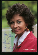 AK Schauspielerin Claudia Wedekind Mit Bunten Ohrringen, Mit Original Autograph  - Acteurs