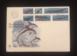 D)1980, SOUTHWEST AFRICA, FIRST DAY COVER, ISSUE, WHALES, ORCA, JUBARTA, SOUTHERN WHALE, SPERM WHALE, WHALE WHALE, BALLE - Africa (Other)