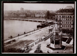 Fotografie Brück & Sohn Meissen, Ansicht Genf, Partie Am Grand Hotel De La Paix, Raddampfer  - Places