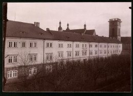 Fotografie Brück & Sohn Meissen, Ansicht Komotau, Partie Am K.u.K. Gymnasium  - Lieux