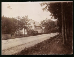 Fotografie Brück & Sohn Meissen, Ansicht Bärenburg / Erzg., Strassenpartie Am Gasthaus Waldhaus, 1898  - Places