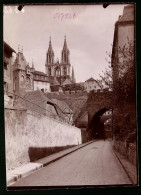 Fotografie Brück & Sohn Meissen, Ansicht Meissen I. Sa., Hohlweg Mit Blick Zum Burgtor, Dom, Schlossbrücke  - Lieux