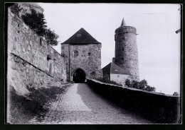 Fotografie Brück & Sohn Meissen, Ansicht Bautzen, Aufgang Zum Mühltor Mit Altem Wasserturm  - Lieux