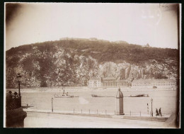 Fotografie Brück & Sohn Meissen, Ansicht Budapest, Blick über Die Donau Zum Blocksberg, Dampfer Im Schleppzug  - Places