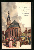 Künstler-AK C. Pfaff: Heidelberg, Heiliggeistkirche Und Marktplatz  - Sonstige & Ohne Zuordnung
