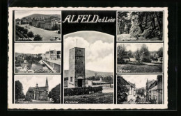 AK Alfeld A. D. Leine, Rathaus, Am Bahnhof, Ehrenmal  - Alfeld