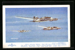 Künstler-AK Boing Flying Fortress II  - 1939-1945: 2. Weltkrieg