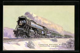 Künstler-AK Continental Limited, Canadian National RLY, Eisenbahn  - Treni