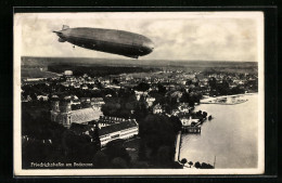 AK Friedrichshafen A. B., Hafenpartie Mit Zeppelin  - Zeppeline