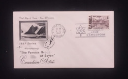 D)1967, CANADA, FIRST DAY COVER, ISSUE, THE FAMOUS GROUP OF SEVEN, CANADIAN ARTISTS, CANADA CENTENARY, ELIZABETH II, ALA - Andere & Zonder Classificatie