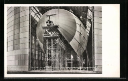 AK Das Im Bau Befindliche Luftschiff LZ 129 Hindenburg In Seiner Halle  - Dirigeables