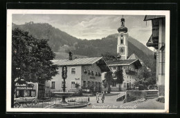 AK Oberaudorf A. Inn, Partie In Der Hauptstrasse Mit Blick Auf Die Kirche  - Other & Unclassified