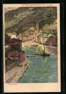 Lithographie Portofino, Hafenpartie  - Autres & Non Classés