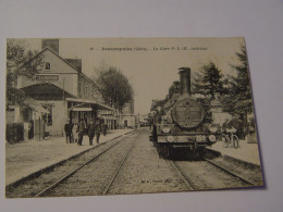 ISERE-10-BEAUREPAIRE-LA GARE PLM INTERIEUR ANIMEE TRAIN - Beaurepaire