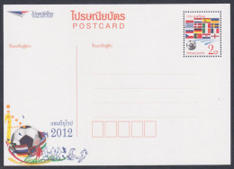 Thailand 2012 Mint Postcard, Football, Soccer, Sport Sports, UEFA, Spain, Italy Flag, Flags, Post Card Postal Stationery - Thailand