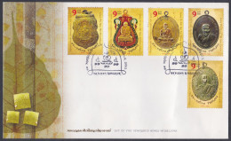 Thailand 2011 FDC Venerated Monk Medallions, Monks, Buddhism, Buddha, Buddhist, Medallion, First Day Cover - Thailand