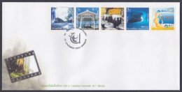 Thailand 2004 FDC Unseen Thailand, Tourism, Beach, Island, Drum, Music, Waterfall, Musical Instrument, First Day Cover - Thailand