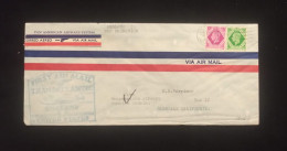 D) 1967, ENGLAND, LETTER SENT FROM ENGLAND TO NEW BRUNSWICK, FIRST AIR MAIL, WITH STAMPS, KING GEORGE VI, XF - Autres & Non Classés