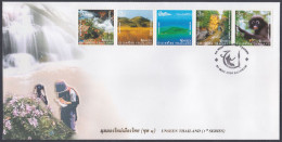 Thailand 2004 FDC Unseen Thailand, Tourism, Waterfall, Island, Monkey, River, Flower, Flowers, First Day Cover - Thaïlande