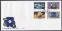 Thailand 2001 FDC Previous Stones, Gem, Gems, Jewellery, Ring, Green, Blue Sapphire, Diamond, Pearl, First Day Cover - Thaïlande