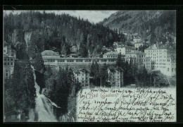 AK Bad Gastein, Teilansicht Mit Wasserfall  - Autres & Non Classés