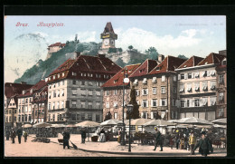 AK Graz, Hauptplatz Mit Markt  - Autres & Non Classés