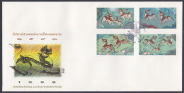 Thailand 1998 FDC International Letter Writing Week, Dragon, Paining, Art, Dragons, First Day Cover - Thailand