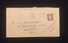 D) 1958, GREAT BRITAIN, LETTER SENT TO U.S.A, WITH STAMP, QUEEN ELIZABETH II, VF - Other & Unclassified