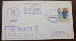 O) 1976 ECUADOR, POST OFFICE GALAPAGOS, MARIUXI FEBRES CORDERO, SOUTH AMERICAN SWIMMING CHAMPION, FDC XF - Equateur