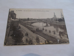 NANTES  ( 44 Loire Atlantique  ) VUE SUR LA LOIRE ET LA GARE D ORLEANS PRISE DU CHATEAU ANIMEES ATTELAGES  LAVANDIERES - Nantes