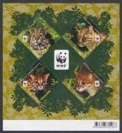 Thailand 2011 MNH MS Wild Cats, WWF, Panda, Marbled Cat, Asiatic Golden Cat, Leopard Cat, Fauna, Miniature Sheet - Thaïlande