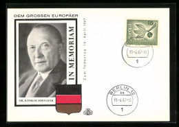 AK BRD, In Memoriam An Dr, Konrad Adenauer 1967  - Altri & Non Classificati