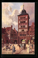 Künstler-AK Raphael Tuck & Sons: Lübeck, Pferdewagen Und Auto Am Burgtor  - Tuck, Raphael