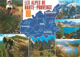 CP Avec Carte Géographique Et Multivues  LES ALPES DE HAUTE PROVENCE - Other & Unclassified
