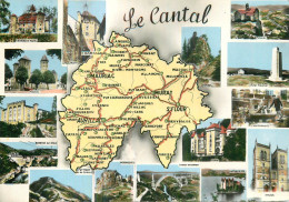 CP Avec Carte Géographique Et Multivues  LE CANTAL - Other & Unclassified