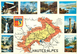 CP Avec Carte Géographique Et Multivues  LES HAUTES ALPES - Sonstige & Ohne Zuordnung